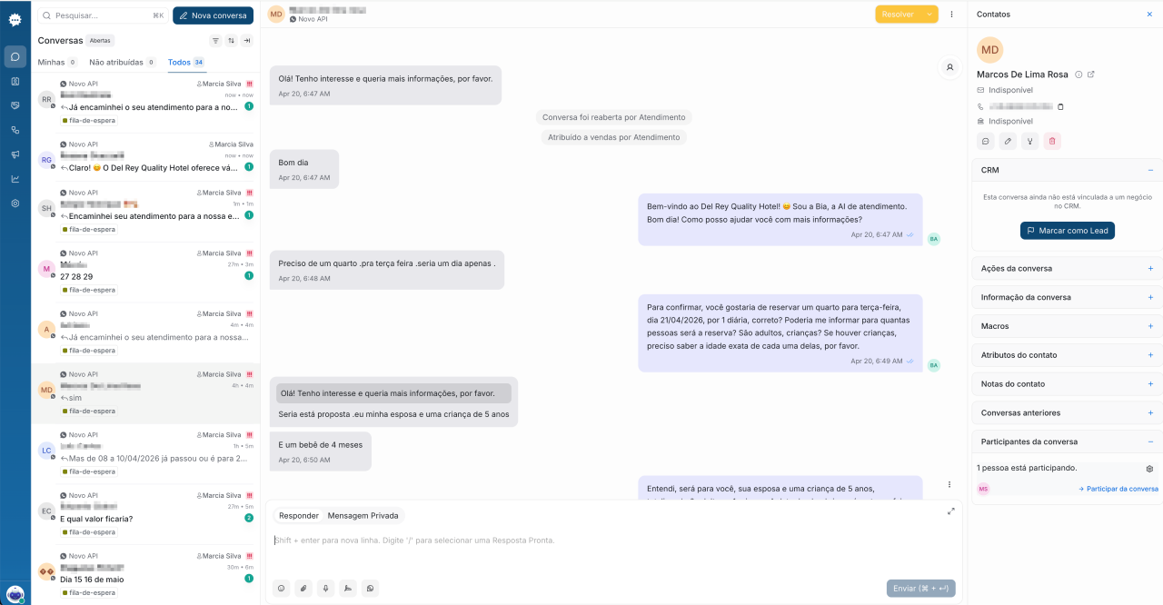 Conversa da IA da Make Talk no WhatsApp qualificando um lead